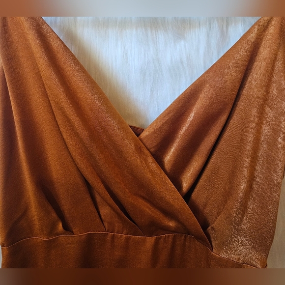 Lulu's Classic Terracotta Crossfront Ultrasoft Maxi Dress - Picture 4 of 12